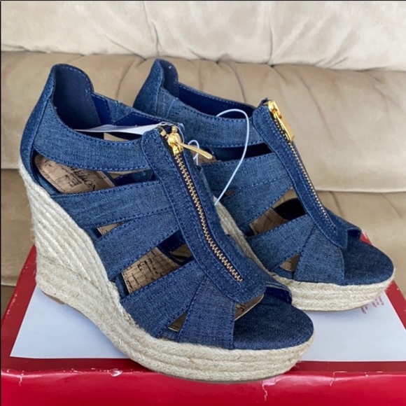 Merona Denim Blue Meredith wedge - Picture 2 of 8